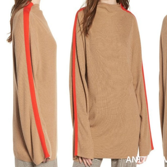 TROUVE Racer Stripe Funnel Neck Sweater Size XXS - Picture 4 of 8